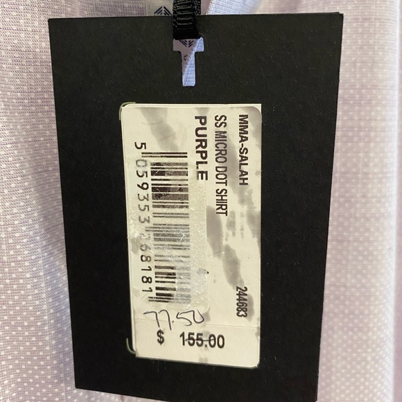 NWT Ted Baker London Micro Dot Short Sleeve Button Up Shirt - Purple - Size 4 - Picture 5 of 5